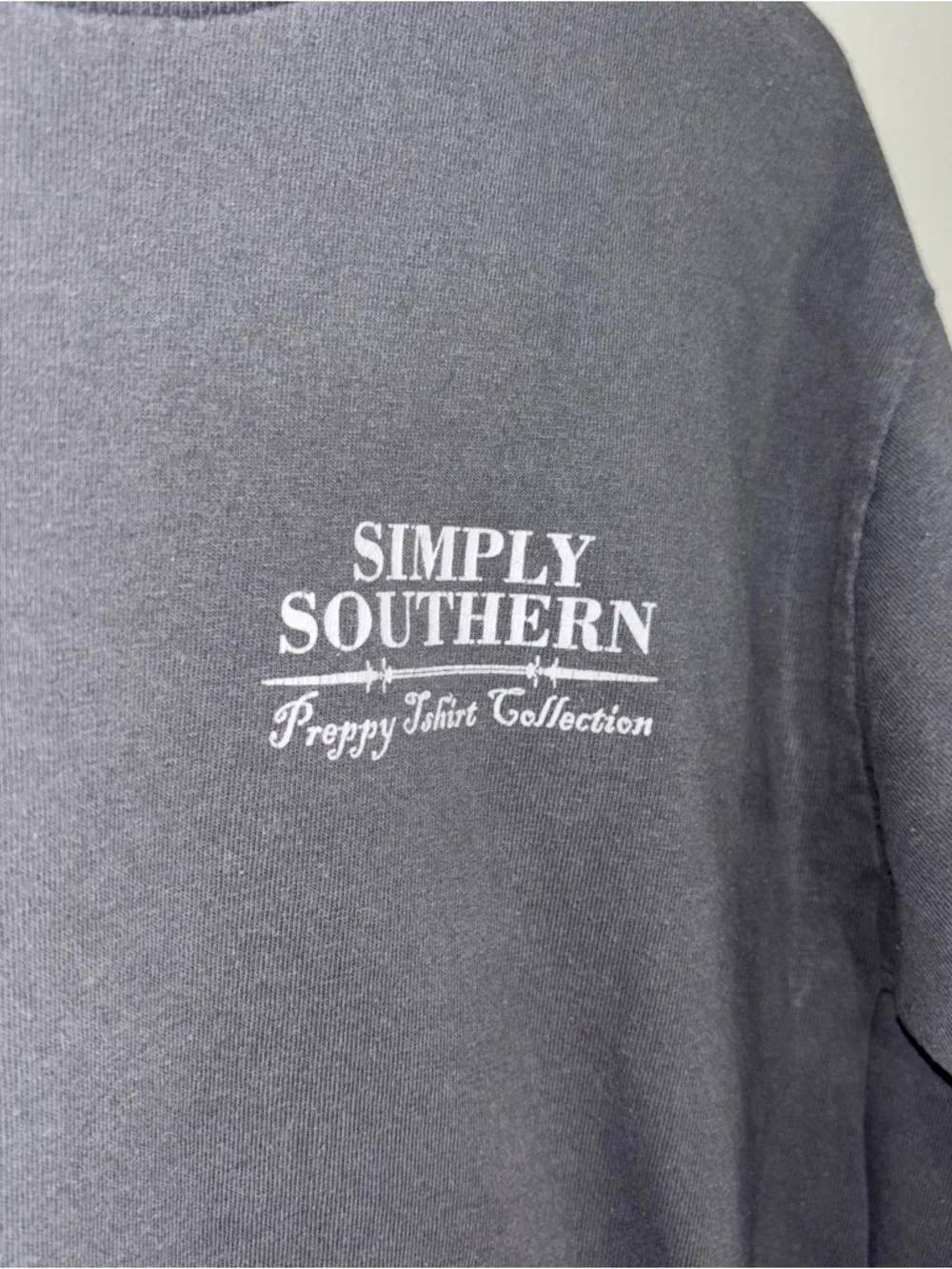 Simply Southern Charcoal Gray Long Sleeve Tee | USA Graphic Back - Picture 5 of 7